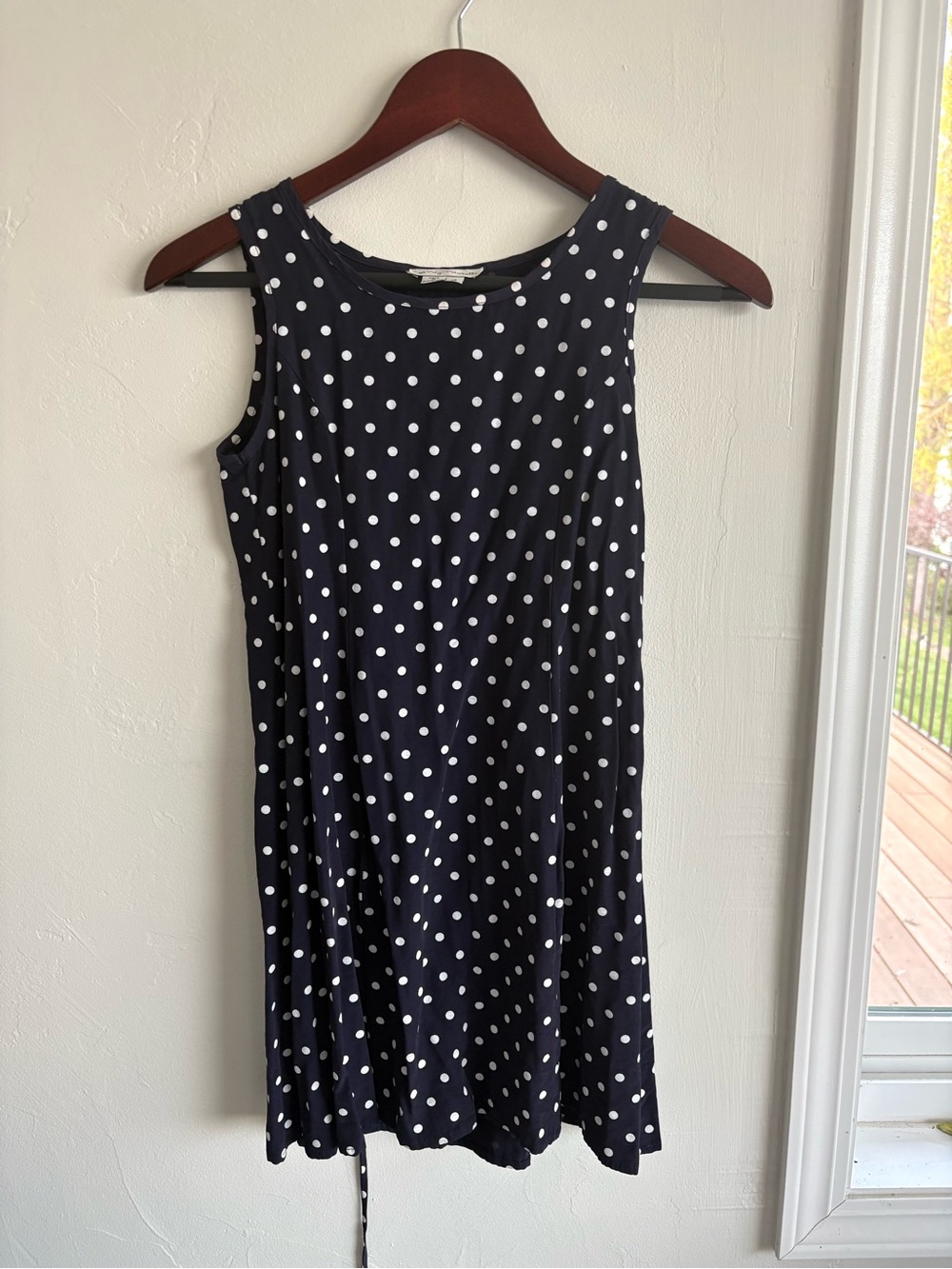 My Michelle Navy and White Polka Dot Sleeveless Mini Dress